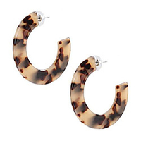 acrylic round earrings resin circle hoop earrings for girls and ladies (4 - a 2pcs leopard small)