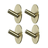 Adhesive Round Hooks 4 Pieces Durable 304 Stainless Steel Wall Hangers Waterproof Rustproof Oil Proof for Kitchen Bathrooms Doors Office Closet-Black Silver Golden 3M03-4Y