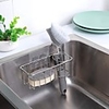 Adhesive Sponge Holder Dish Cloth Hanger 2-in-1 Sink Caddy Stainless Steel Rust Proof Water Proof No Drilling