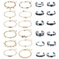 adjustable beach anklets toe rings for women girls band open toe ring anklet bracelets chains beach foot jewelry set