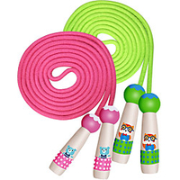 Adjustable Cotton Jump Rope for Kids Toddlers Skipping Fitness - Wooden Handle Ropes 2 Pack for Children School Students Jumping Exercise Workout Activity amp; Party Favor miniinthebox