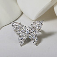 Adjustable Ring AAA Cubic Zirconia Geometrical Silver Brass Butterfly Sweet 1pc Adjustable / Women
