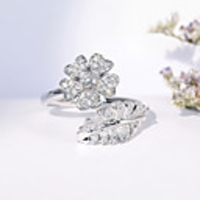 Adjustable Ring AAA Cubic Zirconia Geometrical Silver Brass Floral Theme Trendy Sweet 1pc Adjustable / Women