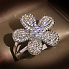 Adjustable Ring AAA Cubic Zirconia Geometrical Silver Brass Flower Sweet 1pc Adjustable / Women