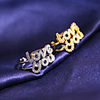 Adjustable Ring AAA Cubic Zirconia Mismatched Gold Silver Brass Alphabet Shape Sweet Lolita 1pc 6 8 10 / Women