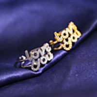 Adjustable Ring AAA Cubic Zirconia Mismatched Gold Silver Brass Alphabet Shape Sweet Lolita 1pc 6 8 10 / Women