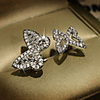 Adjustable Ring AAA Cubic Zirconia Mismatched Silver Brass Butterfly Trendy Korean 1pc Adjustable / Women