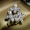 Adjustable Ring AAA Cubic Zirconia Mismatched Silver Brass Flower Sweet 1pc Adjustable / Women