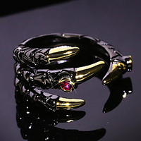 Adjustable Ring AAA Cubic Zirconia Two Stone Black Brass Bird Anime Vintage 1pc Adjustable / Men