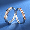 Adjustable Ring Two Stone Silver Brass Elk Cute 1 set Adjustable / Couple