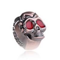 Adjustable Skull Ring With Clock