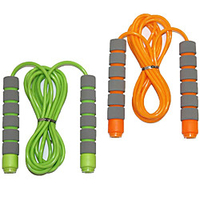 Adjustable Soft Skipping Rope with Skin-Friendly Foam Handles for Kids Children Students and Adults - Orange amp; Green-Adjustable Soft Skipping Rope with Skin-Friendly Foam Handles for Kids Children miniinthebox