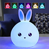 Adorable Silicone Rabbit Seven Color Night Light Dreamy Creative Rabbit Night Light For Bedroom LED Night Light