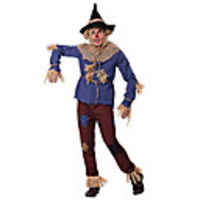adult patchwork scarecrow costume x-large blue
