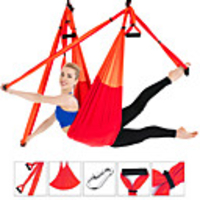 Aerial Yoga Swing Set Yoga Hammock / Sling Kit 38 pcs Yoga Hammock Padded Foam Swoop Hooks Sports 210T Nylon EVA Inversion Pilates Antigravity Yoga Trapeze Sensory Swing Ultra Strong Antigravity