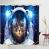 Aerospace Cat Digital Printing Shower Curtain Shower Curtains Hooks Modern Polyester New Design