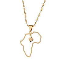 african map pendant necklace jewelry heart charm map of africa continent jewelry
