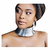 african national choker collars gold leather chunky punk necklace gothic statement necklaces jewelry for women and girls (silver)