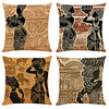 African Style Double Side Cushion Cover 4PC Soft Decorative Square Throw Pillow Cover Cushion Case Pillowcase for Bedroom Livingroom Superior Quality Machine Washable Indoor Cushion for Sofa Couch Bed Chair miniinthebox