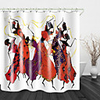 African Woman Dancing Shower Curtains Hooks Modern Polyester New Design