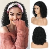 Afro Synthetic Bouncy Curly Headband Wig For Black Women Natural Black Glueless Heat Resistant Long Wigs No Colored Headband miniinthebox