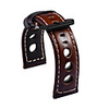 Air Holes Oil Wax Cowhide Watchbands 22/24mm Dark Brown Women Men Fashion Genuine Leather Watch Band