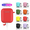 AirPods 1 2 Silicone Protective Case with Hook Solid Colored Earphone Headphone Cover