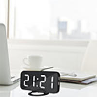 Alarm Clock Digital Electronic Smart Mechanical LED Display Time Table Desk 2 USB Charger Ports For Iphone Android Mirror Snooze