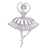 alilang zirconia cubic shining crystal girl ballet dancer ball gown dress brooch pin for women lady shirt suit coat pin,  silver heart miniinthebox