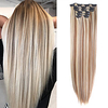 AliLeader Head 16 Clip In Hair Extension Long Straight Natural Black 6 Pcs/Set 16 Clips 22 Inch Synthetic Hair Piece For Women miniinthebox