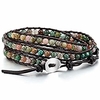 alloy genuine leather bracelet bangle cuff rope for women boys kids gemstone beads braided 3 wraps amp; 5 wraps stone adjustable handmade jewelry gift