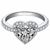 alloy rings for women, exquisite heart out ringwedding engagement rings jewelry accessories gift for women bridal (silver,  5)
