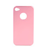 Aluminium Protective Case / Hole on Back for iPhone 4 - Peach Red
