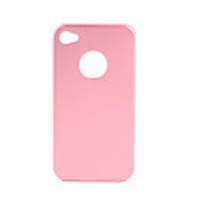 Aluminium Protective Case / Hole on Back for iPhone 4 - Peach Red