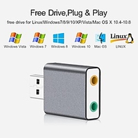 Aluminum 7.1 Channel Audio Adapter With Usb External Stereo For Windows Xp 7 8 10 Android Linux And Mac Plug And Play