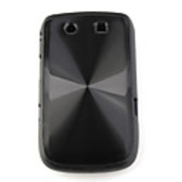 Aluminum Rubber White Hard Case Snap Cover for Blackberry 9800/CD Black