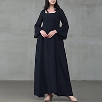 amazon cross-border hot sale spring new style fashion temperament square neck dress hedging and swinging long skirt women miniinthebox