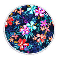 amazon ins explosion flower round beach towel with tassel microfiber 3d digital printing beach towel miniinthebox