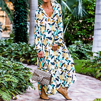 amazon quality european and american printing leisure vacation beach blouse dress shirt skirt long skirt pb1a075d miniinthebox