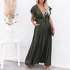 amazon quality european and american v-neck drawstring sunscreen shirt beach blouse dress long skirt pb1o003a miniinthebox