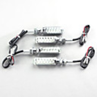 Amber 12-LED Motorcycle Turn Signals with Chrome Plated Casing -12V