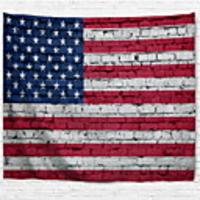 Ambesonne American Flag Tapestry,  America Continent Shaped Flag Martial Design International World Glory Print,  Wide Wall Hanging for Bedroom Living Room Dorm