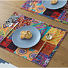American Bohemian Fabric Western Placemats Table Mats Heat Insulation Pads Thick Cotton Linen Anti-scalding Tablecloths Placemats 4pcs
