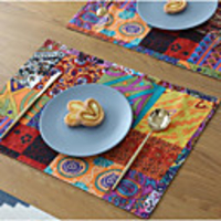 American Bohemian Fabric Western Placemats Table Mats Heat Insulation Pads Thick Cotton Linen Anti-scalding Tablecloths Placemats 4pcs