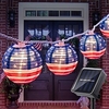 American Flag Solar Lantern Lights 1.5m10led/3m20led Nylon Mini Hanging String Lights of The United States Outdoor Waterproof Connectable Hanging Ornaments for Independence Day Yard Garden July 4th miniinthebox