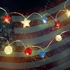 American Independence Day Party Lights Decoration Red Blue White Stars Takraw Ball String Lights 2m-10LEDs Battery Powered Fairy Lights Wedding Party Christmas Home Garden Holiday Decorations miniinthebox