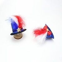 American National Day Party Dress Up Supplies Top Hat Hairpin Blue White Red Feather Independence Day Hair Accessories miniinthebox