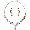 amethyst austrian rhinestone wedding jewelry set neckalce and earrings gift match with bridal dress