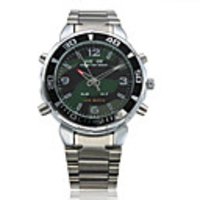 Analog-Digital Dual Display Black Dial Wrist Watch WH-843