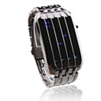 Anchoret Black Band Blue LED Wrist Watch